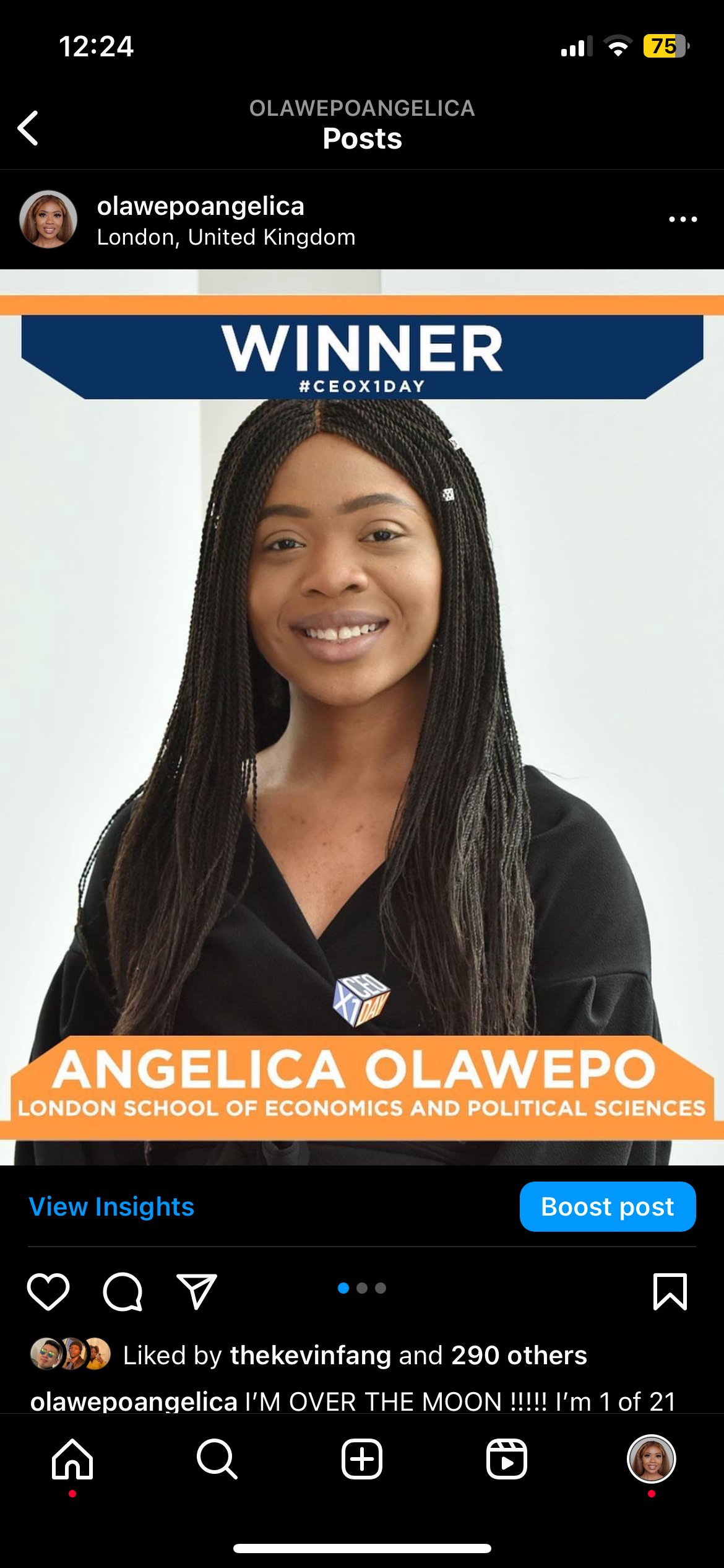 Angelica announced as winner of the CEOx1Day Programme, 2019