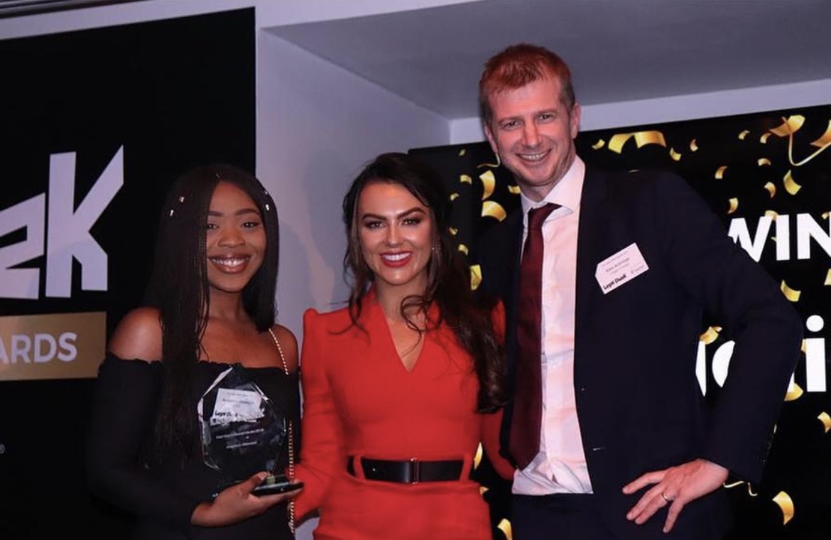 Angelica winning Best Use of Social Media at the Legal Cheek Awards 2019